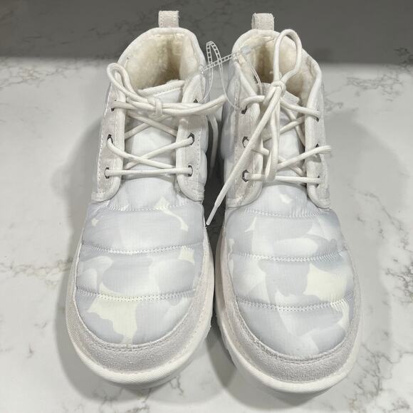 New UGG Plush Neumel Camo Winter Boots White Lace Up Round Toe Men's Size 12 - Picture 3 of 9